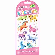 Stickers Glitter Rainbow Ponies 