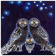 Wall Art - Owls At Night 14x14