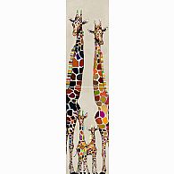 Wall Art - Girrafe Family of Four 12x24(x2)