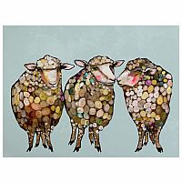 Wall Art - 3 Wooly Sheep 18x14
