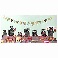 Wall Art - Cupcake Party Raccoon 24x12