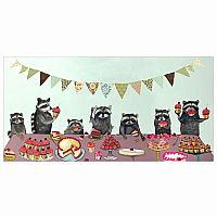Wall Art - Cupcake Party Raccoon 24x12
