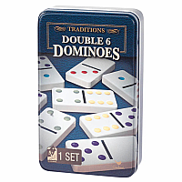 Traditions Double 6 Color Dot Dominoes In Tin