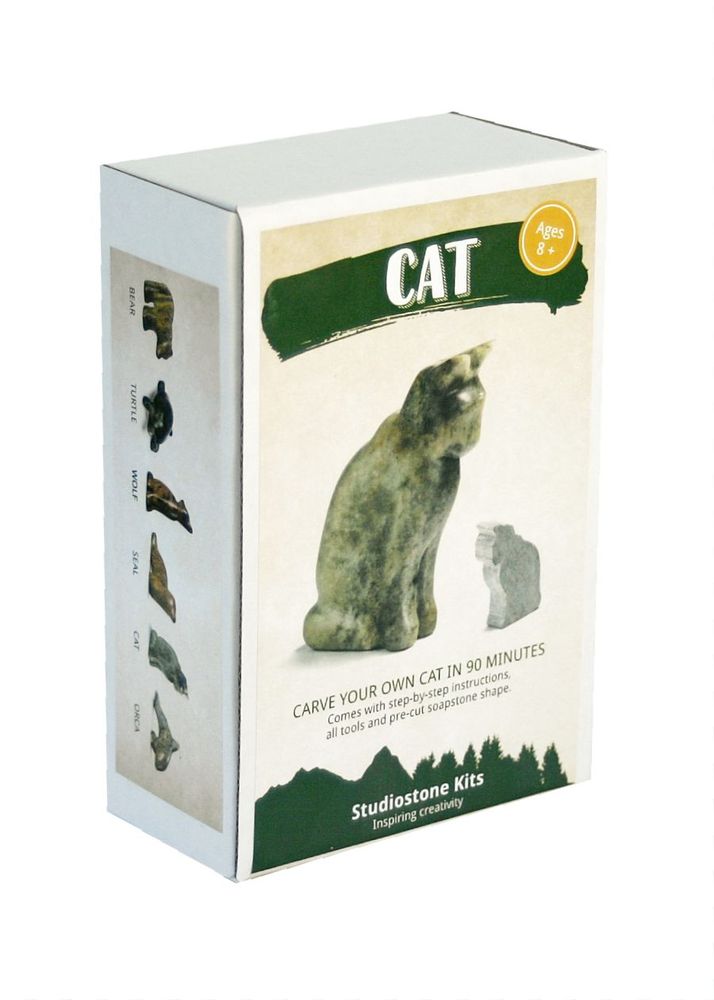 Soapstone Carving Kit Cat - Fairhaven Toy Garden