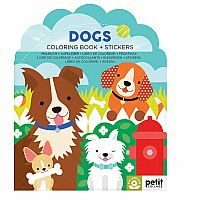 Dogs Coloring Book + Stickers