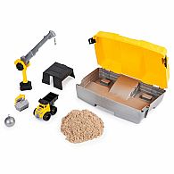 Kinetic Sand, Construction Site Folding Sandbox Playset With Vehicle And 2Lbs Kinetic Sand, For Kids Aged 3 And Up