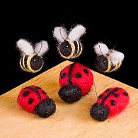 Needle Felting Kit Ladybugs and Bees 