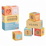 Wooden Baby Milestones Blocks