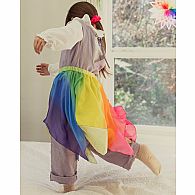 Silk skirt, blue/rainbow