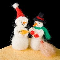 Needle Felting Kit Snowmen 