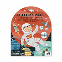 Coloring Book with Stickers Outer Space