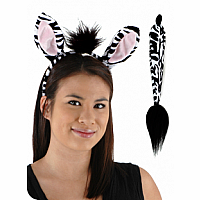 Zebra Ears and Tail Set